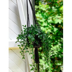 Le porte-plantes en macramé - Noir - S