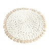 Sous-verre Seagrass Shell Pan - Blanc