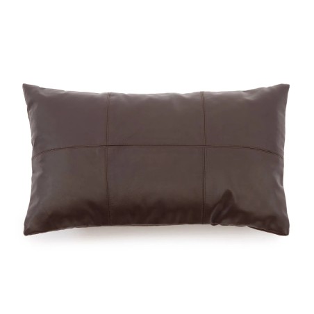 La housse de coussin en cuir à six panneaux - Choco - 30x50