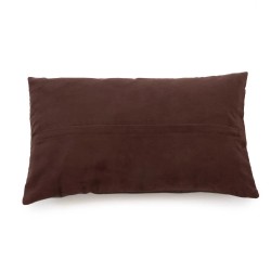 La housse de coussin en cuir à six panneaux - Choco - 30x50