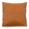 La housse de coussin en cuir à quatre panneaux - Camel - 60x60