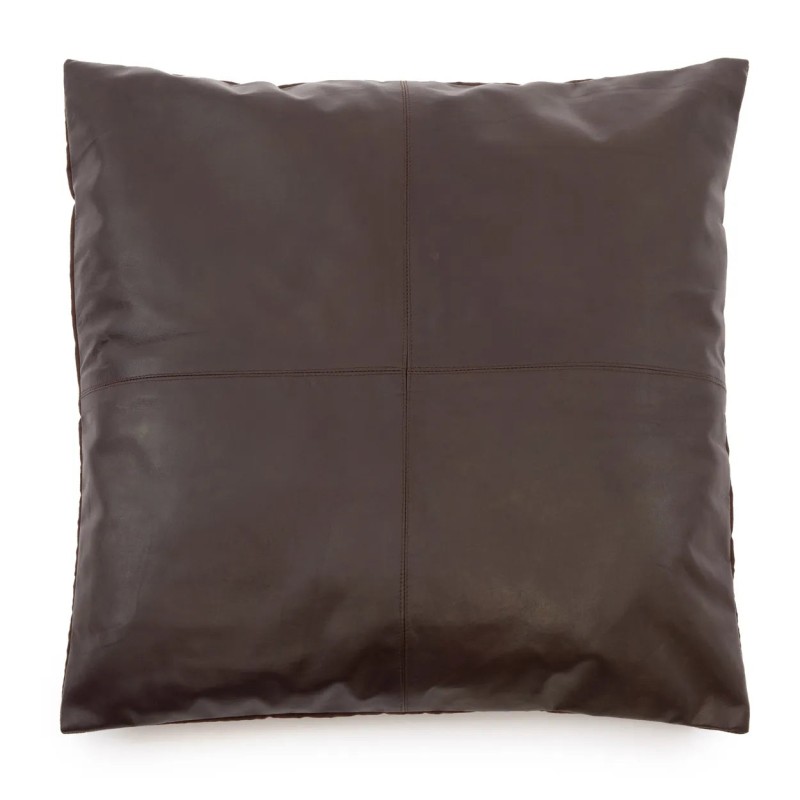 La housse de coussin en cuir à quatre panneaux - Choco - 60x60