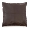 La housse de coussin en cuir à quatre panneaux - Choco - 60x60