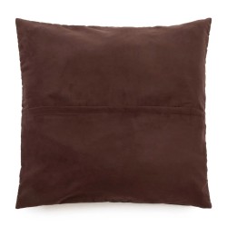 La housse de coussin en cuir à quatre panneaux - Choco - 60x60