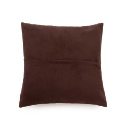 La housse de coussin en cuir à quatre panneaux - Choco - 40x40