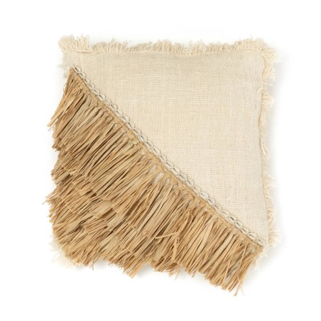 La housse de coussin en coton raphia - Blanc naturel - 60x60