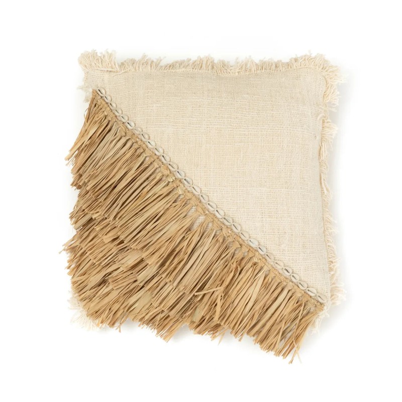 La housse de coussin en coton raphia - Blanc naturel - 40x40