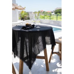 La nappe en lin - Noir - 180x300