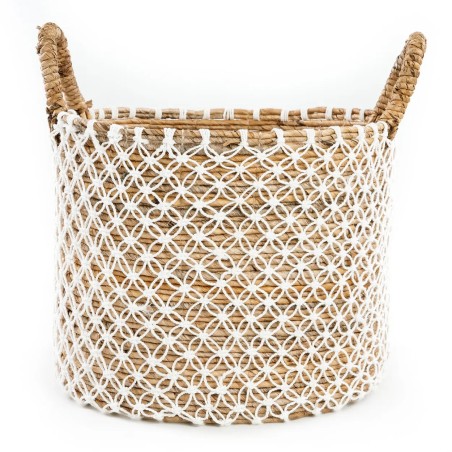 Le Panier en Macramé Coutures Croisées -Blanc Naturel - L