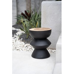 Le tabouret Kulun - Noir Naturel