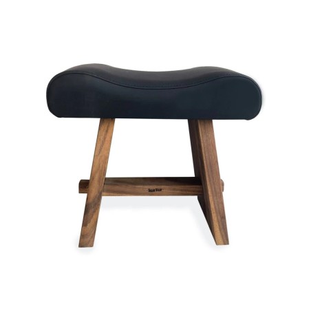 Le Tabouret Suar en Cuir - Noir Naturel